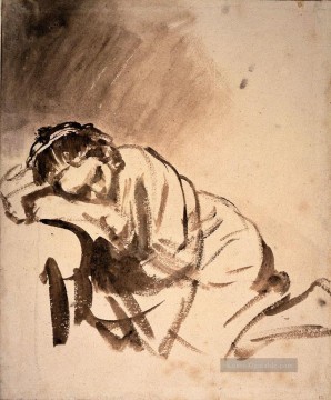 Hendrickje Slapend RJM Rembrandt Ölgemälde